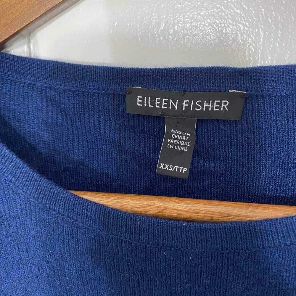 Eileen Fisher Dark Blue Tunic Size XXS 34460 Super Soft Split Side - Picture 2 of 7